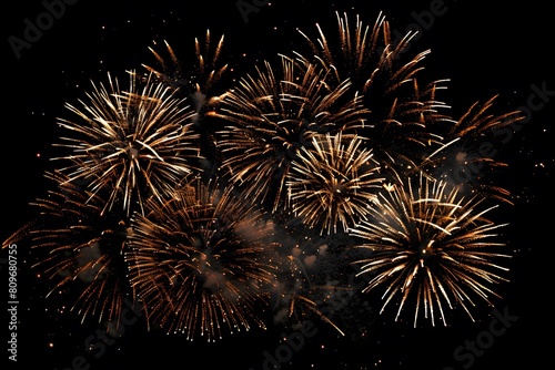 Fototapeta Fireworks explode black night sky