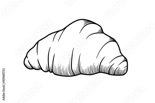 Vector hand drawn croissant bakery. croissant hand drawing retro style