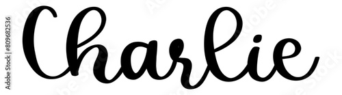 Charlie - black color - name written - ideal for websites, presentations, greetings, banners, cards, t-shirt, sweatshirt, prints, cricut, silhouette, sublimation, tag