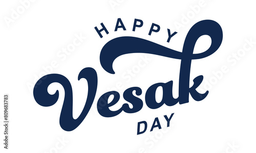 Vesak Day typography Design, Vesak Day text vector, Vesak Day lettering with lotus flower