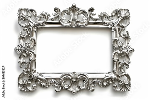 Silver frame isolated on a white background.