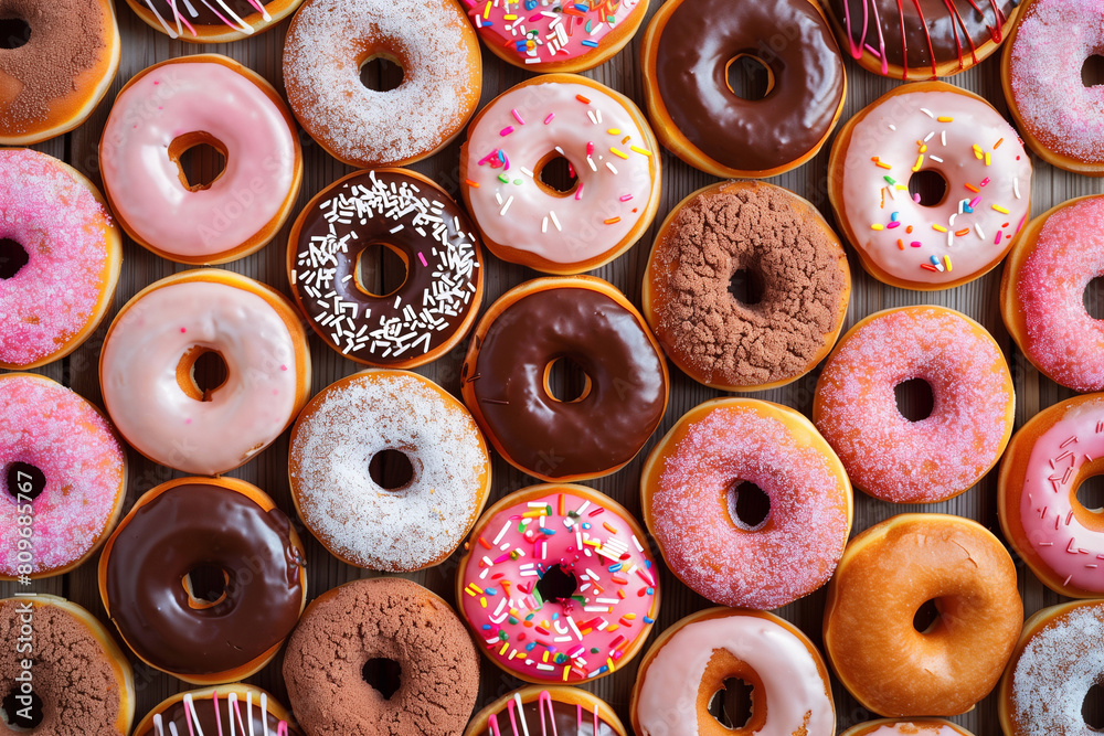 background of different donuts background of different donuts