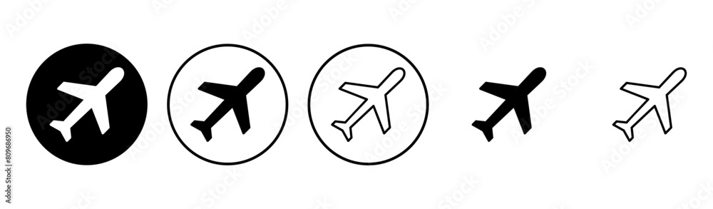 Plane icon set. Airplane icon vector. Flight transport symbol. Travel illustration. Holiday symbol Plane icon set. Airplane icon vector. Flight transport symbol. Travel illustration. Holiday symbol