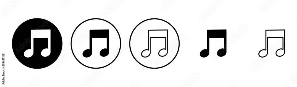 Music icon set. note music icon vector. tone icon Music icon set. note music icon vector. tone icon