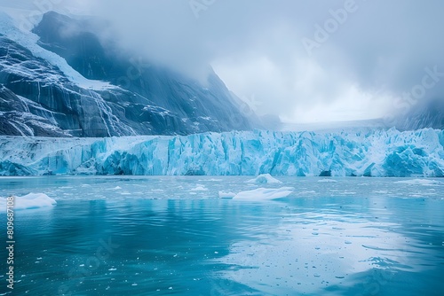 A large glacier floating in the middle of the ocean