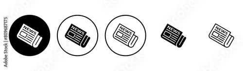 Newspaper icon set. news paper vector sign