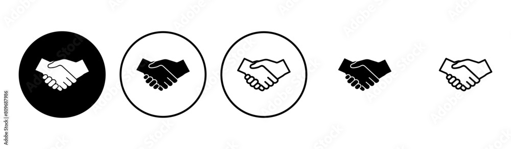 Handshake icon set. business handshake. contact agreement Handshake icon set. business handshake. contact agreement