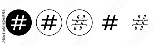Hashtag icon set. hashtag symbol