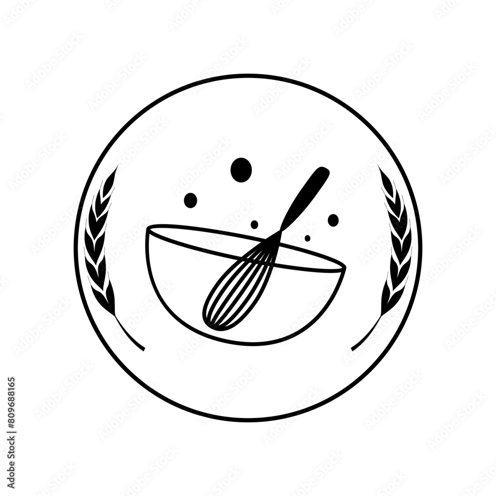 Bakery logo design. Bakery sign vector. Whisk logo design. Bakery logo design. Bakery sign vector. Whisk logo design.