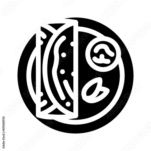 dosas indian cuisine glyph icon vector. dosas indian cuisine sign. isolated symbol illustration