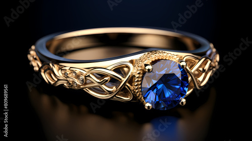 High end luxury sapphire ring