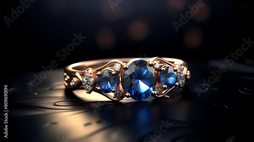 High end luxury sapphire ring