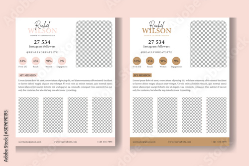 Beauty blogger press kit template