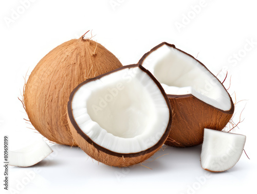 Coconut isolated on white background photo