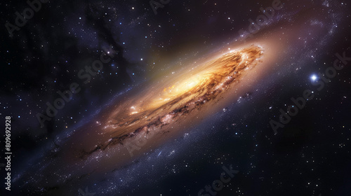 Cosmic Splendor  Spectacular Galaxy Desktop Wallpaper. Generative AI