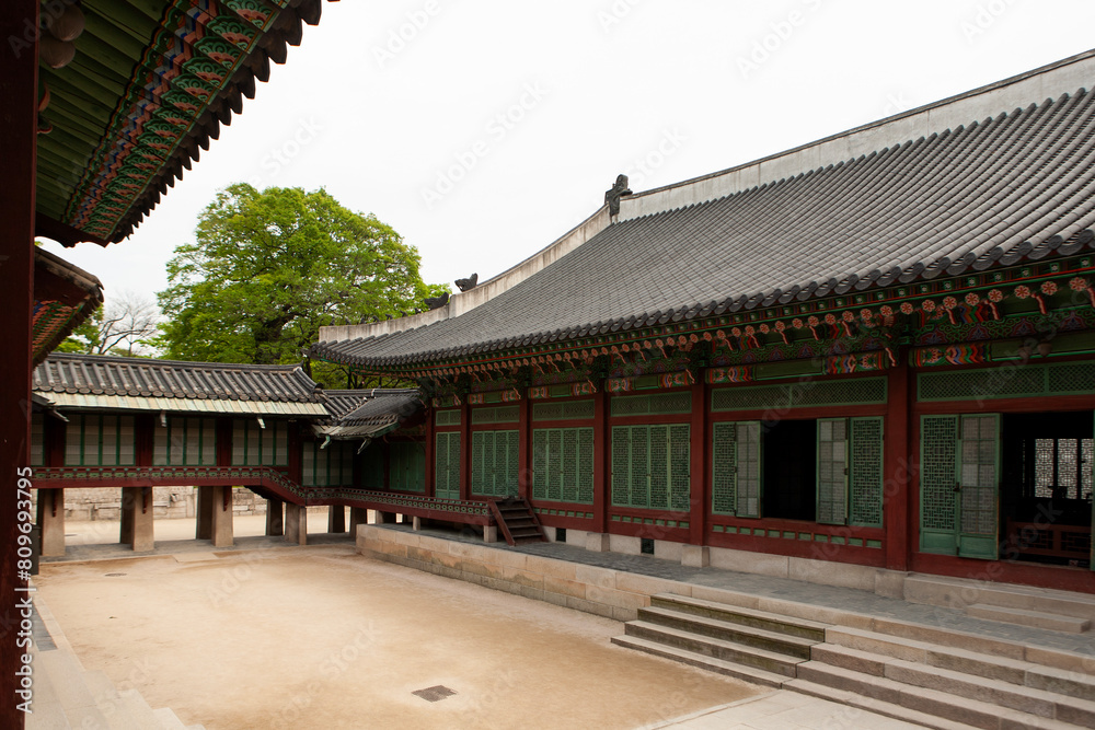 Exterior of the wooden buildings in the palace of Joseon Dynasty Exterior of the wooden buildings in the palace of Joseon Dynasty