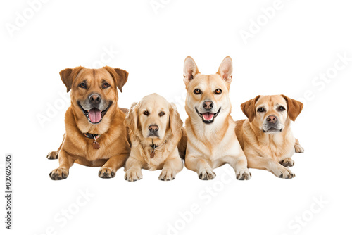 Cute Domestic Pets Isolated  White Background  Studio Portrait Animals