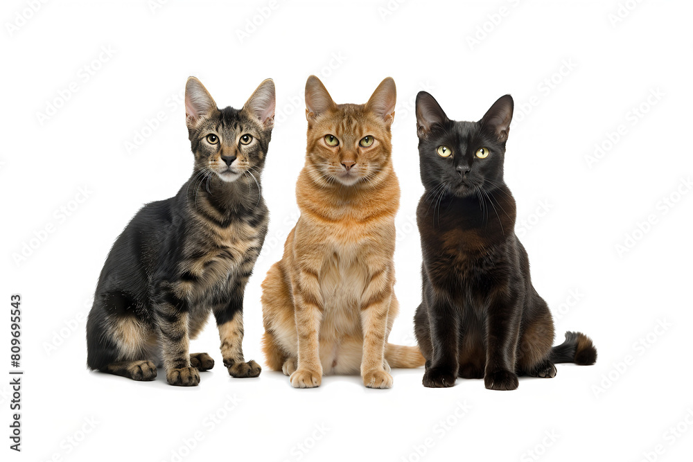 Cute Domestic Pets Isolated, White Background, Studio Portrait Animals Cute Domestic Pets Isolated, White Background, Studio Portrait Animals