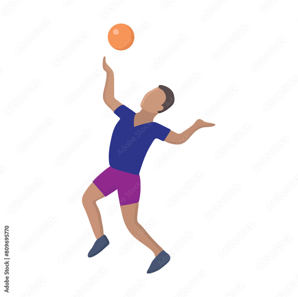 Volleyball player icon clipart isolated vector illustration