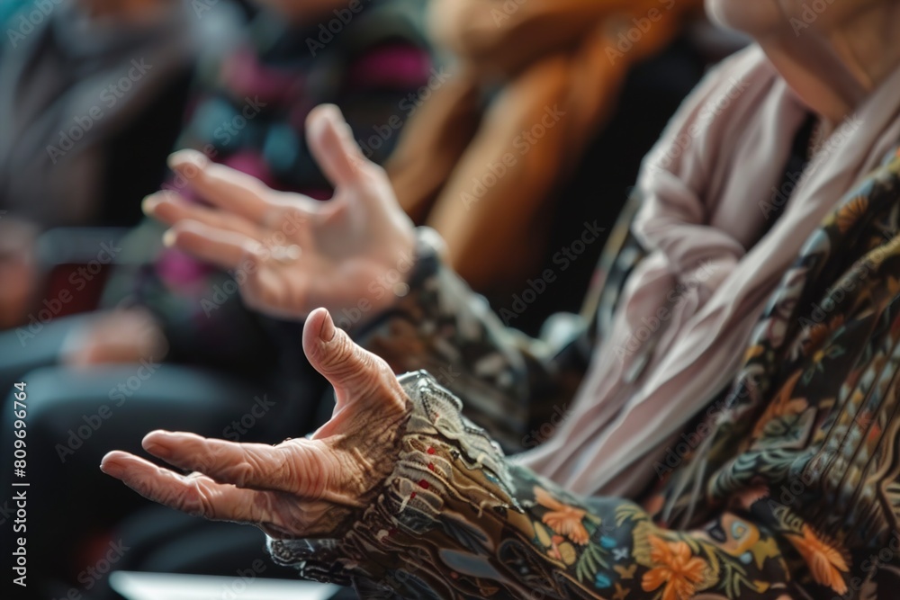 Group of People Gesturing With Hands Up Group of People Gesturing With Hands Up