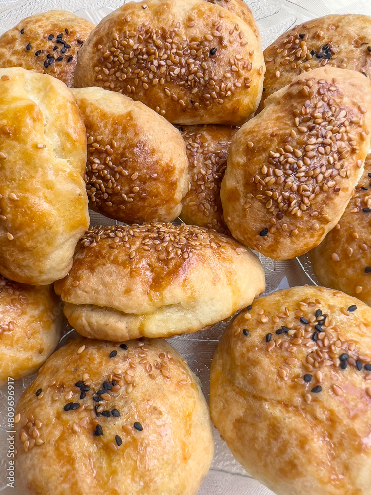 homemade small buns or bread with seeds