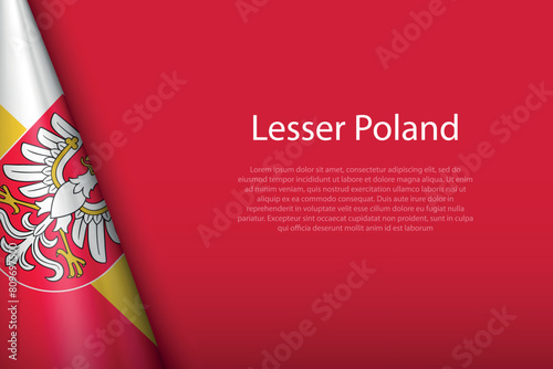 3d flag Lesser Poland, region of Poland photo