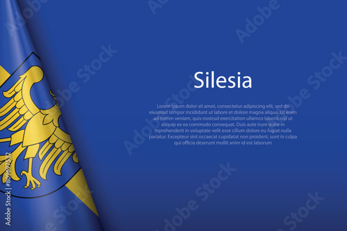3d flag Silesia, region of Poland photo