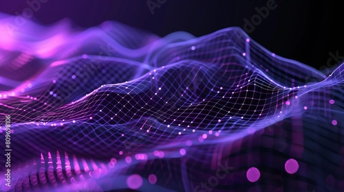 Geometric wireframe abstract pattern in violet tone, dynamic lattice design with overlapping shapes photo