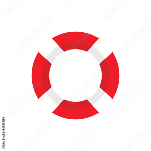 Red and white lifeguard buoy rescue tube
