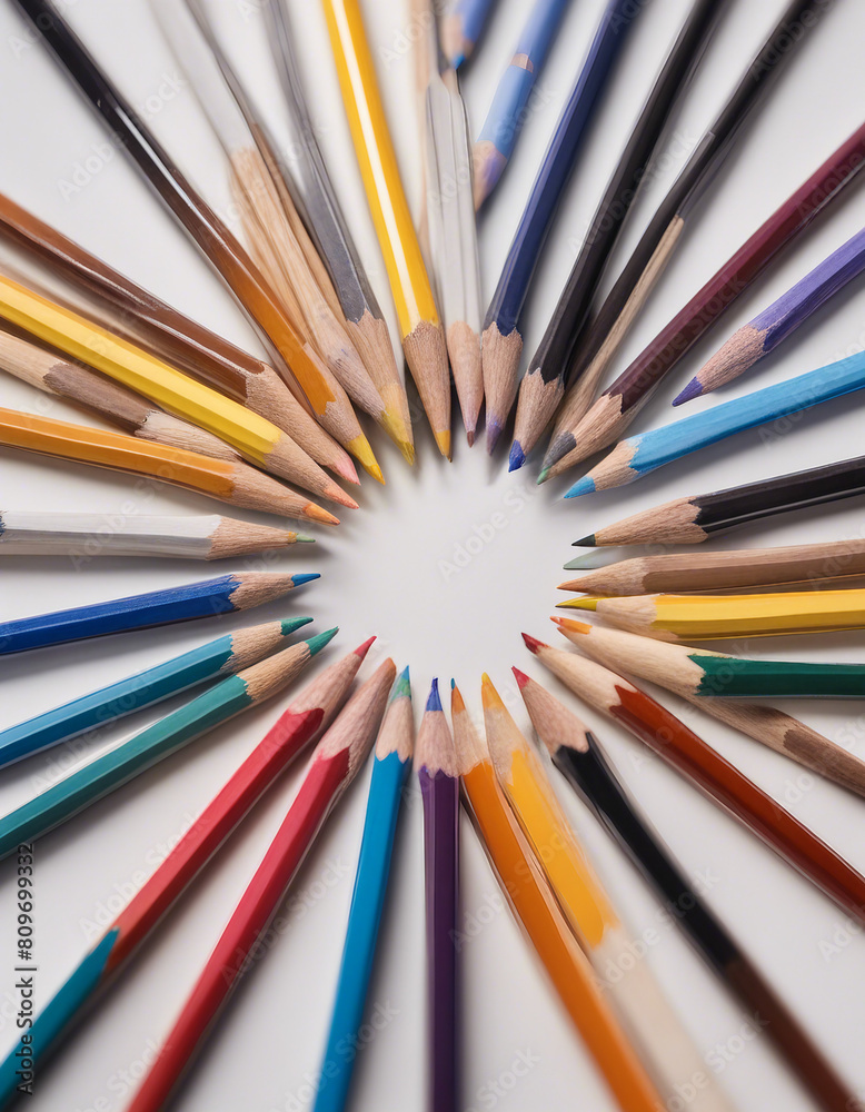 Colored pencils placed symmetrically next to each other, isolated white background
Colored pencils placed symmetrically next to each other, isolated white background