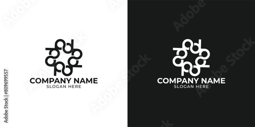 Elegant Initial pbd Letter logo design circle round vector illustration unique creative modern design concept photo