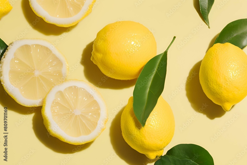 colorful cut lemon yellow background colorful cut lemon yellow background