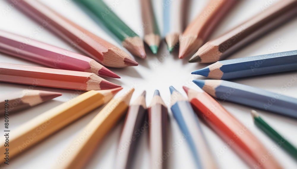Colored pencils placed symmetrically next to each other, isolated white background
Colored pencils placed symmetrically next to each other, isolated white background
