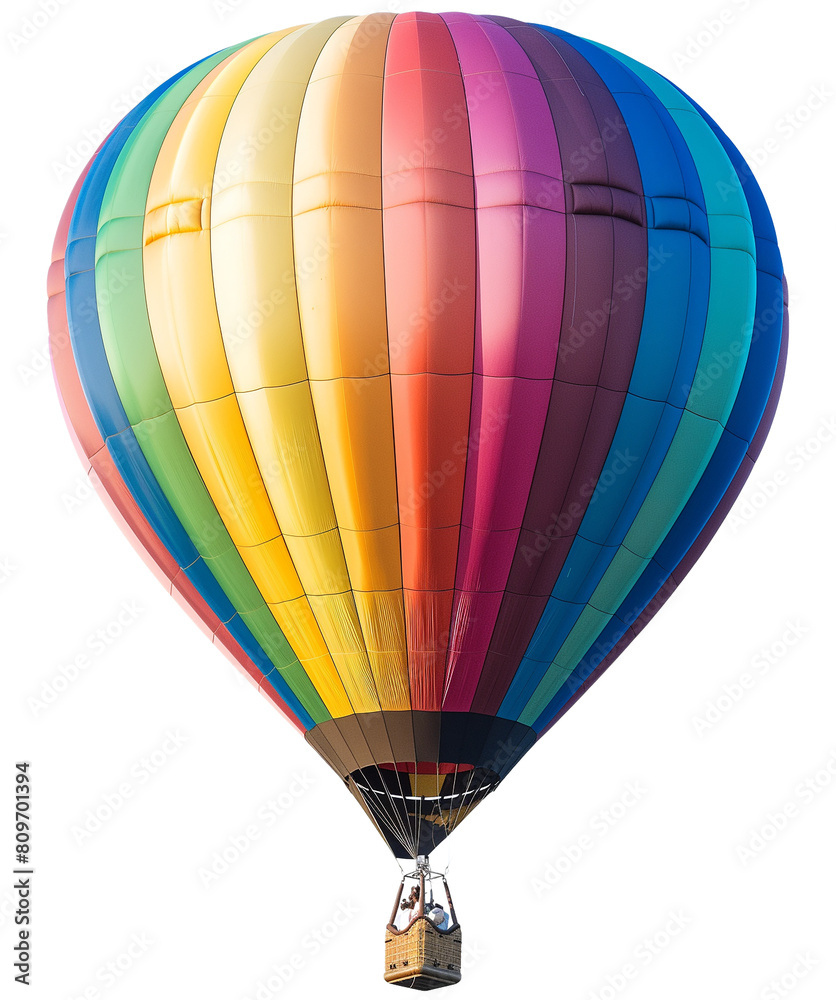 Fototapeta premium Hot Air Balloon Floating in the Sky isolated on a transparent background