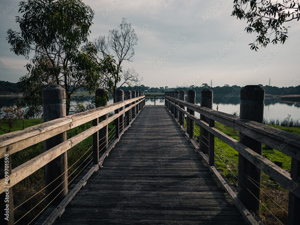 wooden bridge in the park