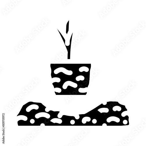 transplanting urban gardening glyph icon vector. transplanting urban gardening sign. isolated symbol illustration