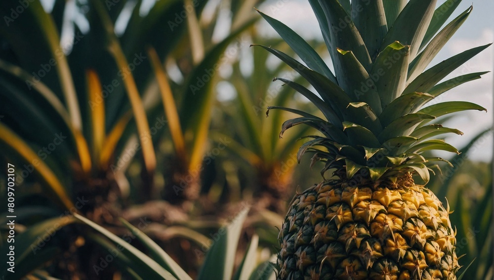 A pineapple standing tall