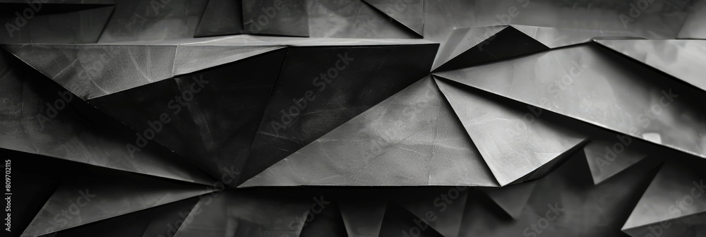 Fototapeta premium 3d black geometric pattern on a square background, black diamond pattern abstract wallpaper on dark background, Digital black textured graphics poster banner background