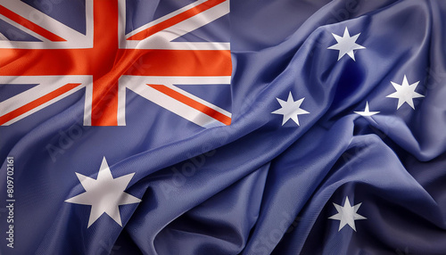 australian flag in the wind