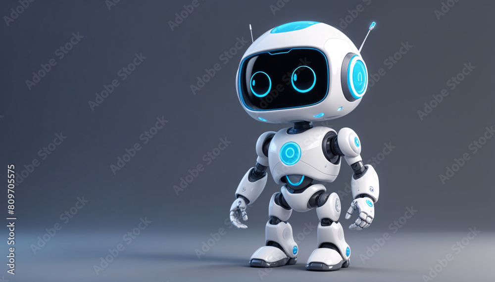 Children's toy, white robot with antennas on a head. Concept of futurism, digital world and artificial intelligence. Children's toy, white robot with antennas on a head. Concept of futurism, digital world and artificial intelligence.