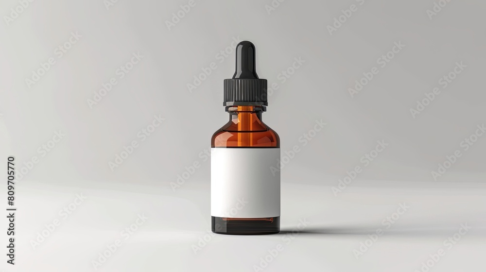 Elegant glass dropper bottle isolated on a white background. Elegant glass dropper bottle isolated on a white background.