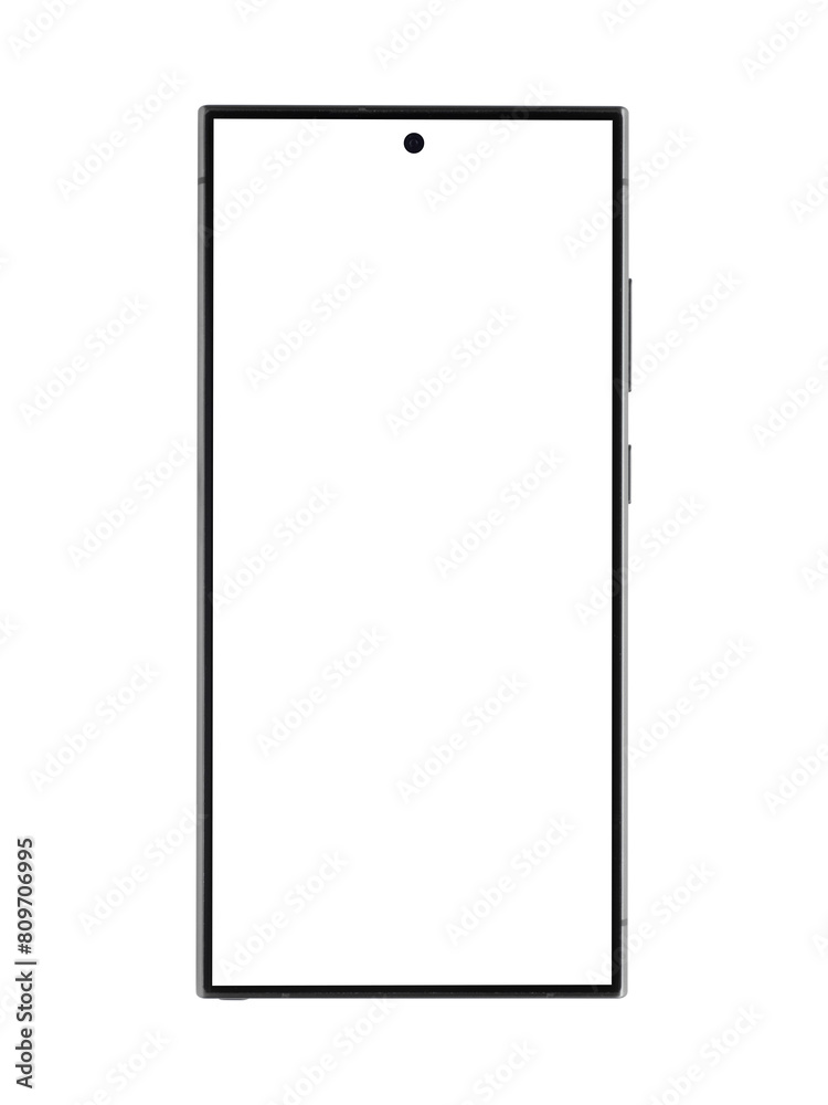 flat rays, smartphone mockup blank screen isolated with clipping path on transparent background. flat rays, smartphone mockup blank screen isolated with clipping path on transparent background.