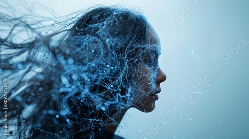 Quantum entanglement concept in a magazine photography style, using creative visual metaphors to depict invisible connections and phenomena