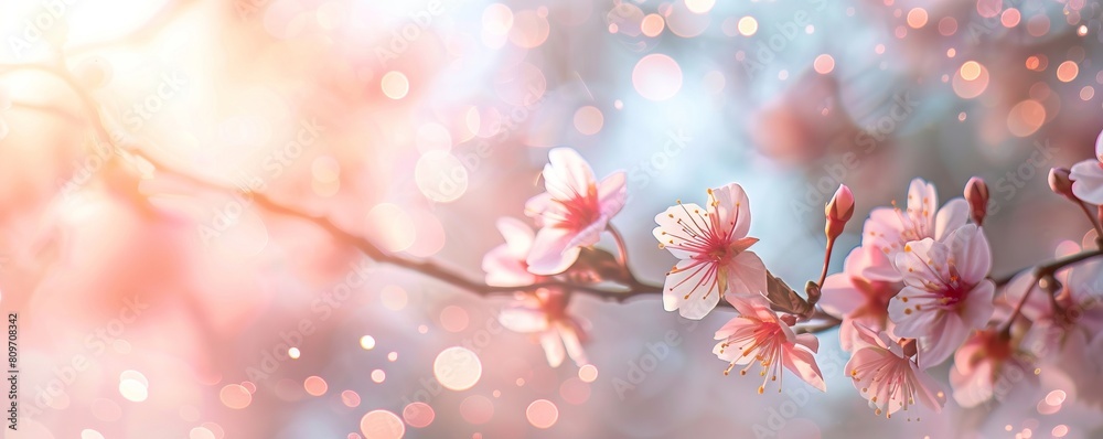 Spring Equinox Day Japan Flower Viewing Festival Sakura Cherry Blossoms Bokeh De Focused Background