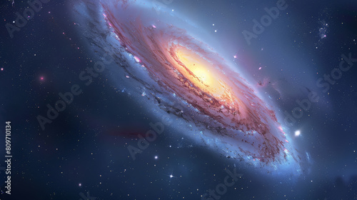 Cosmic Splendor: Spectacular Galaxy Desktop Wallpaper. Generative AI