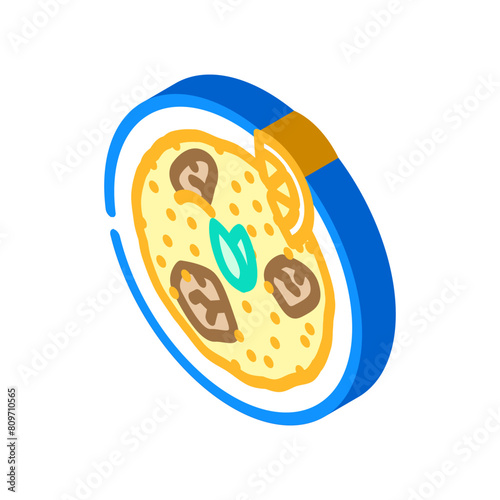 biryani indian cuisine isometric icon vector. biryani indian cuisine sign. isolated symbol illustration