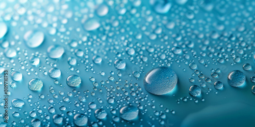 water droplets on a blue background  water texture surface  water drop texture on blue background