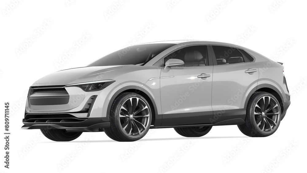 3D rendering of a brand-less generic SUV concept car 
