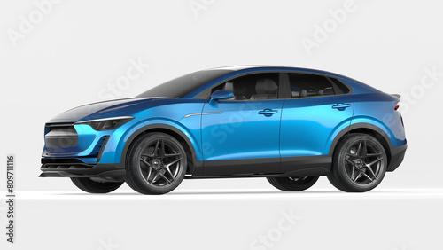 3D rendering of a brand-less generic SUV concept car 