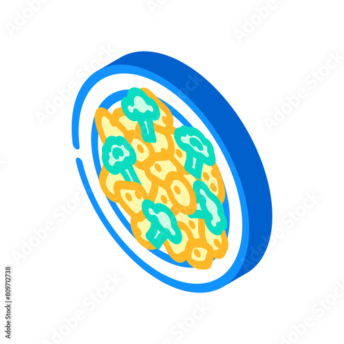 aloo gobi indian cuisine isometric icon vector. aloo gobi indian cuisine sign. isolated symbol illustration
